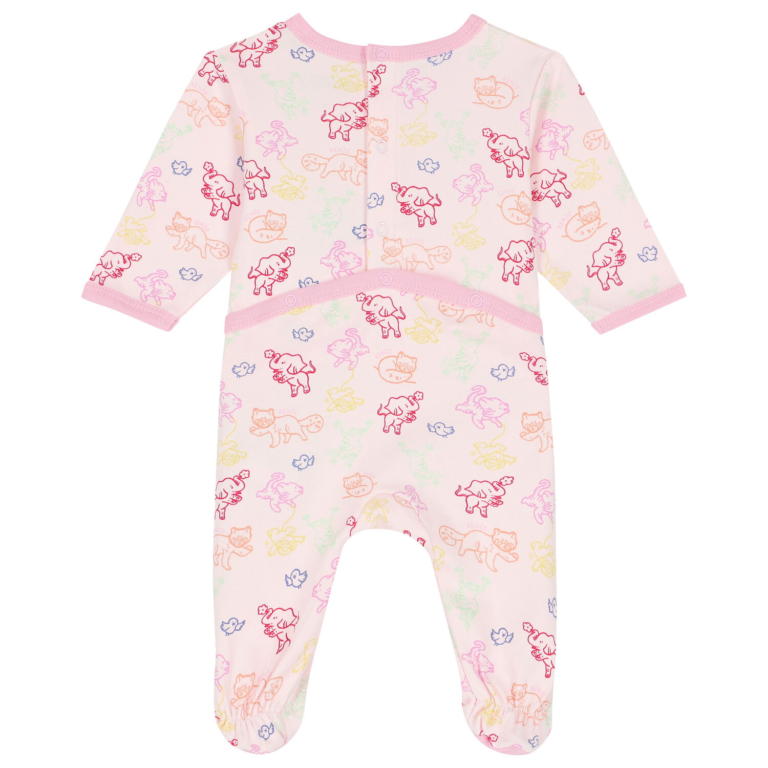 Baby Girls Pink Logo & Animals Babygrows Gift Set, 1, hi-res
